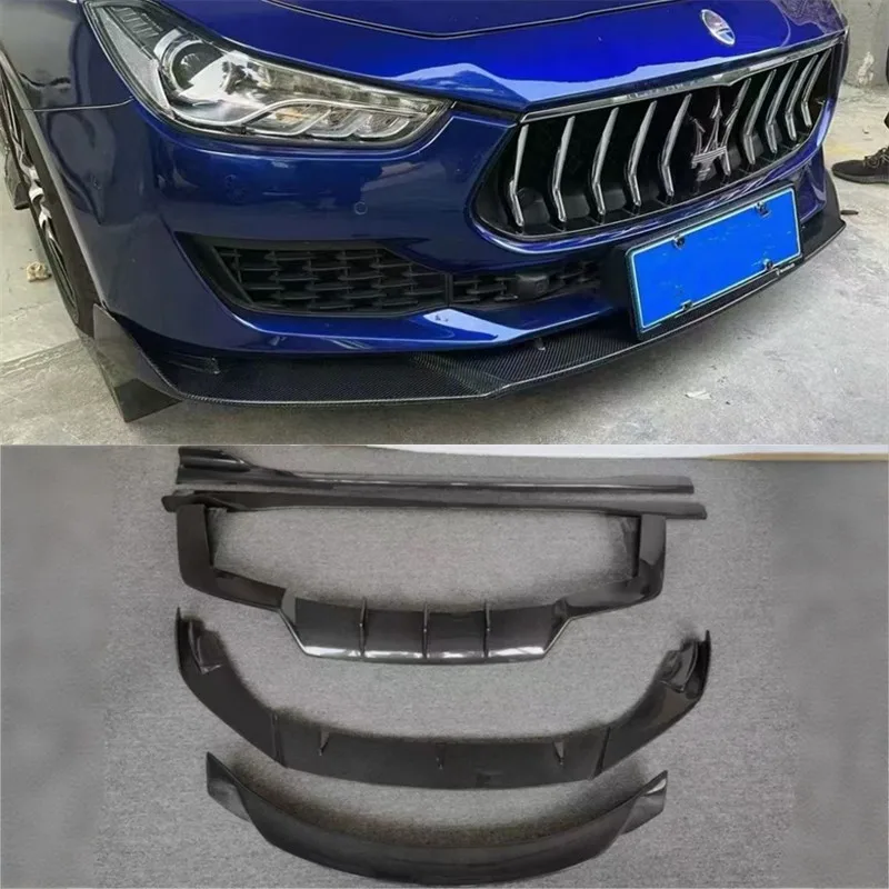 

Для Maserati Ghibli 2014-2021 ReaI бампер из углеродного волокна передняя губа задний диффузор боковые юбки хвостовое крыло спойлер ремонт кузова комплект