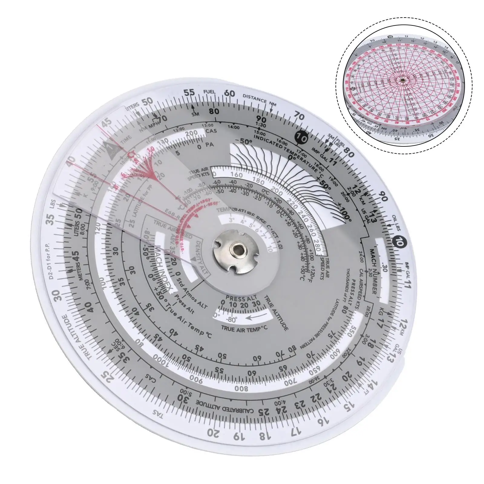 E6B-R Flight Computer Aviation Slide Rule Plastic Vector Ruler For Pilot Training Wind Calculation Fuel Time Distance
