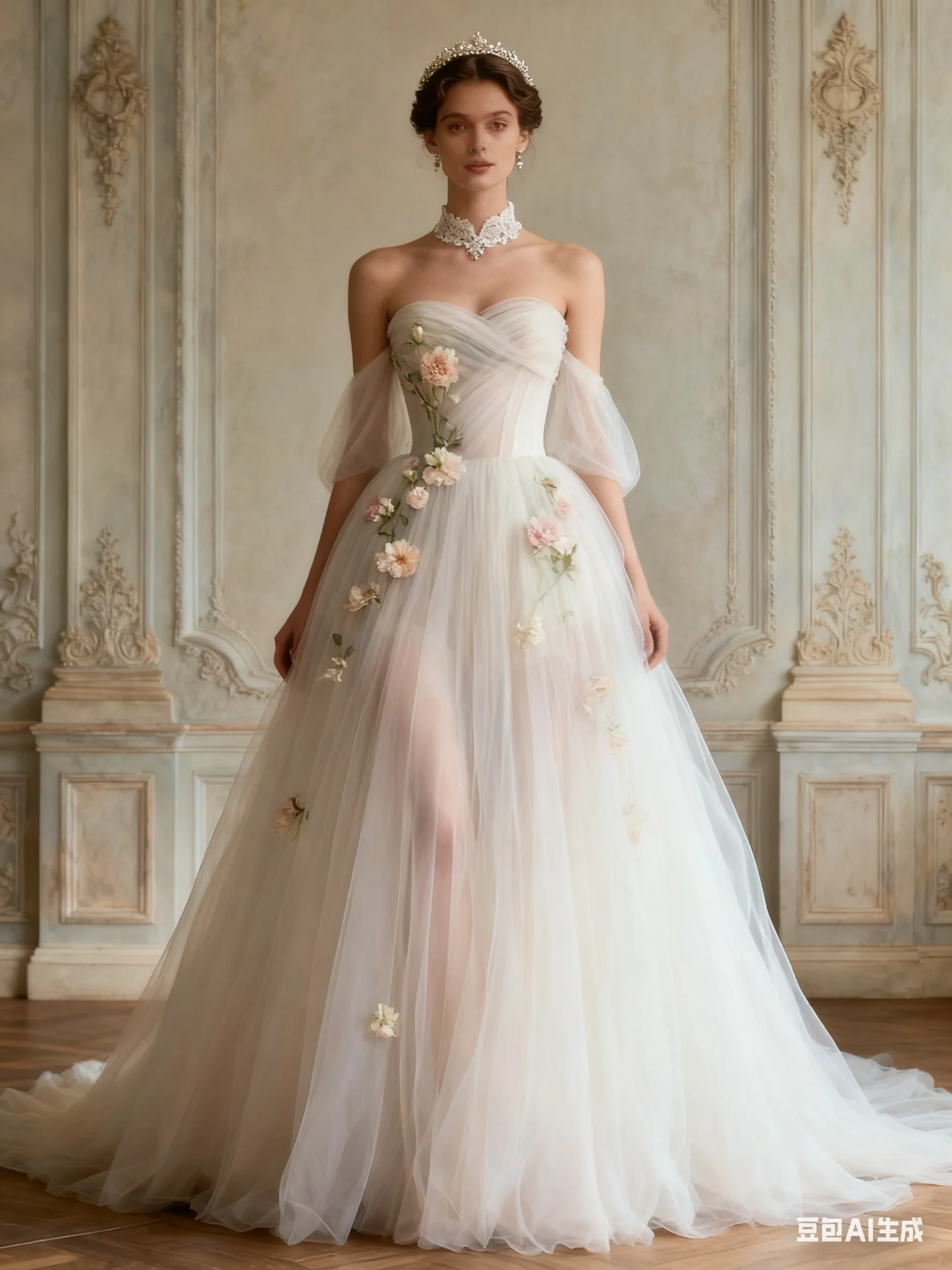 Vestido De Novia estilo corte francés personalizado, escote corazón, decoración transparente, flores elegantes y románticas, Vestidos De Novia