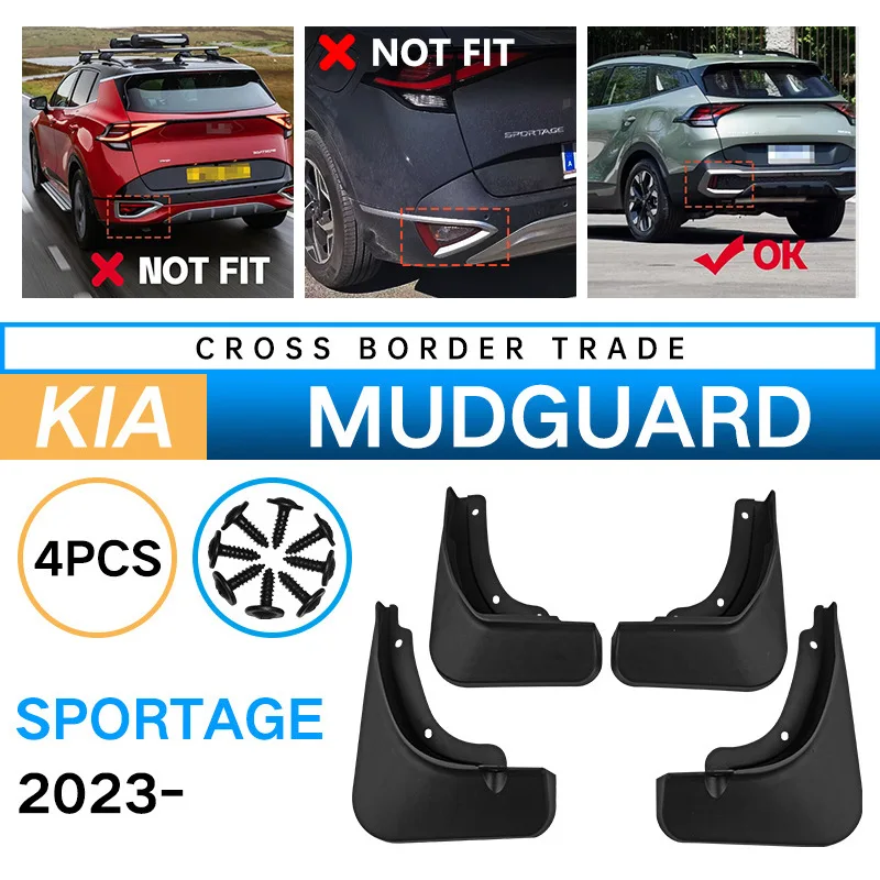 

Car Mud Flaps Must-Have for Off-Road Outdoo for Kia Sportage 2023 Soft Rubber Mudguards Car Tire Mudguard Retrofit