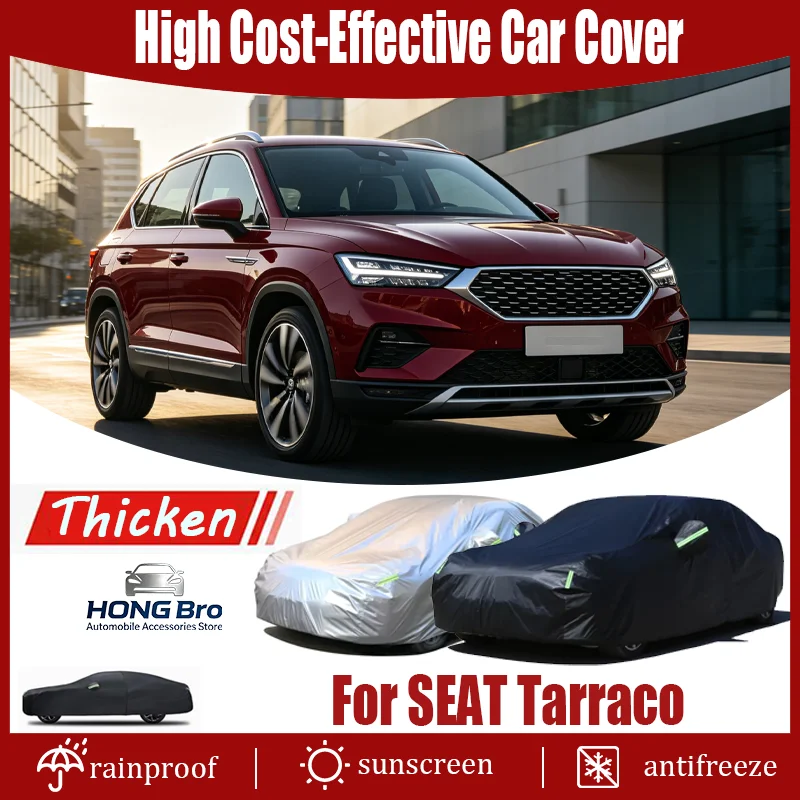 For SEAT Tarraco Silver Full Car Cover Waterproof, Dustproof, UV Sunshade, Snowproof, All-Day Protection car covers