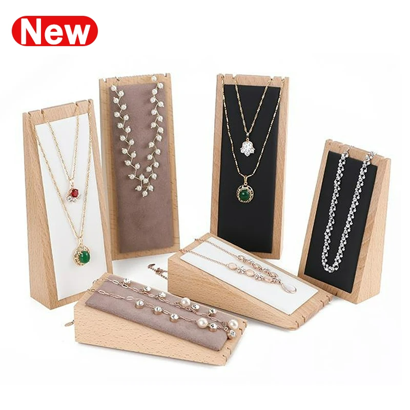 

Beech Wooden Jewelry Display Stand Necklace Display Stand Wooden Multiple Necklace Easel Showcase Display Holder for Necklaces