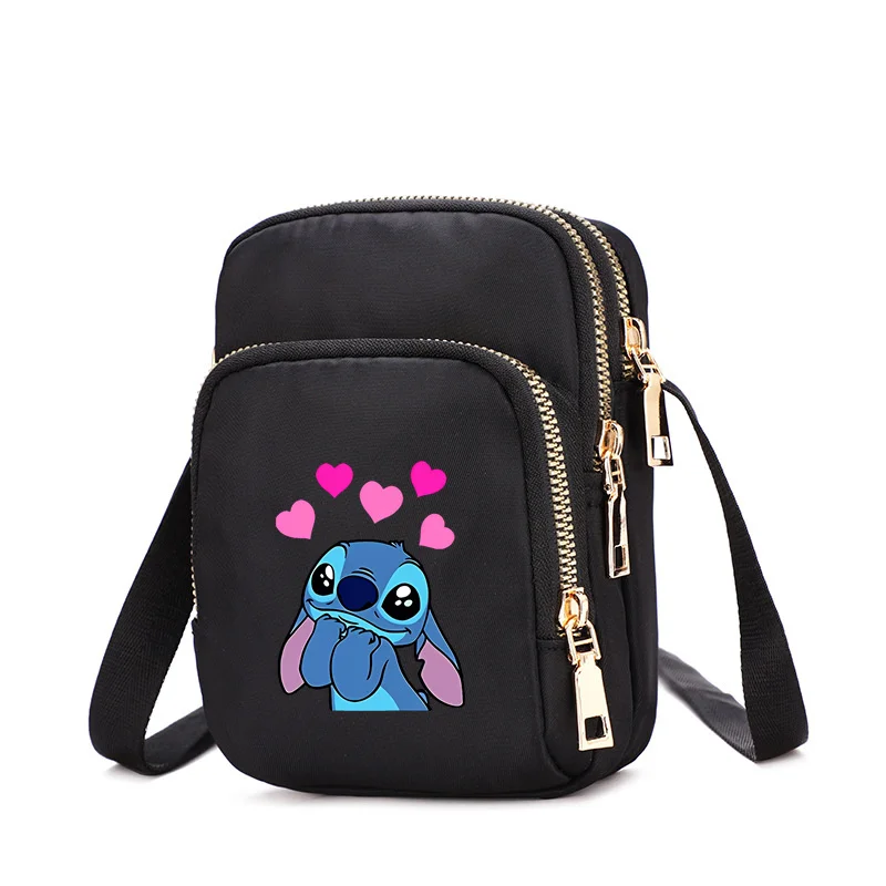 Kawaii disney lilo & stitch sacos femininos novos pequenos sacos causais senhoras mochilas saco dos desenhos animados náilon crossbody sacos bolsa feminina