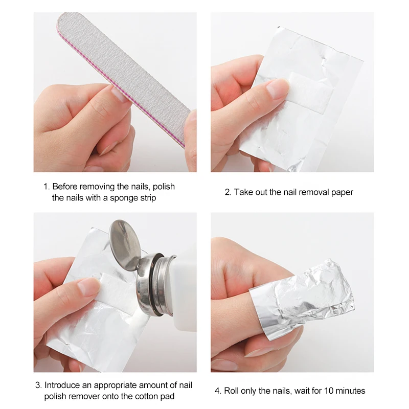 50/100Pcs เล็บอลูมิเนียมฟอยล์เล็บแช่เจลอะคริลิคขัดเล็บกําจัด Wraps เจล Remover เล็บเครื่องมือ