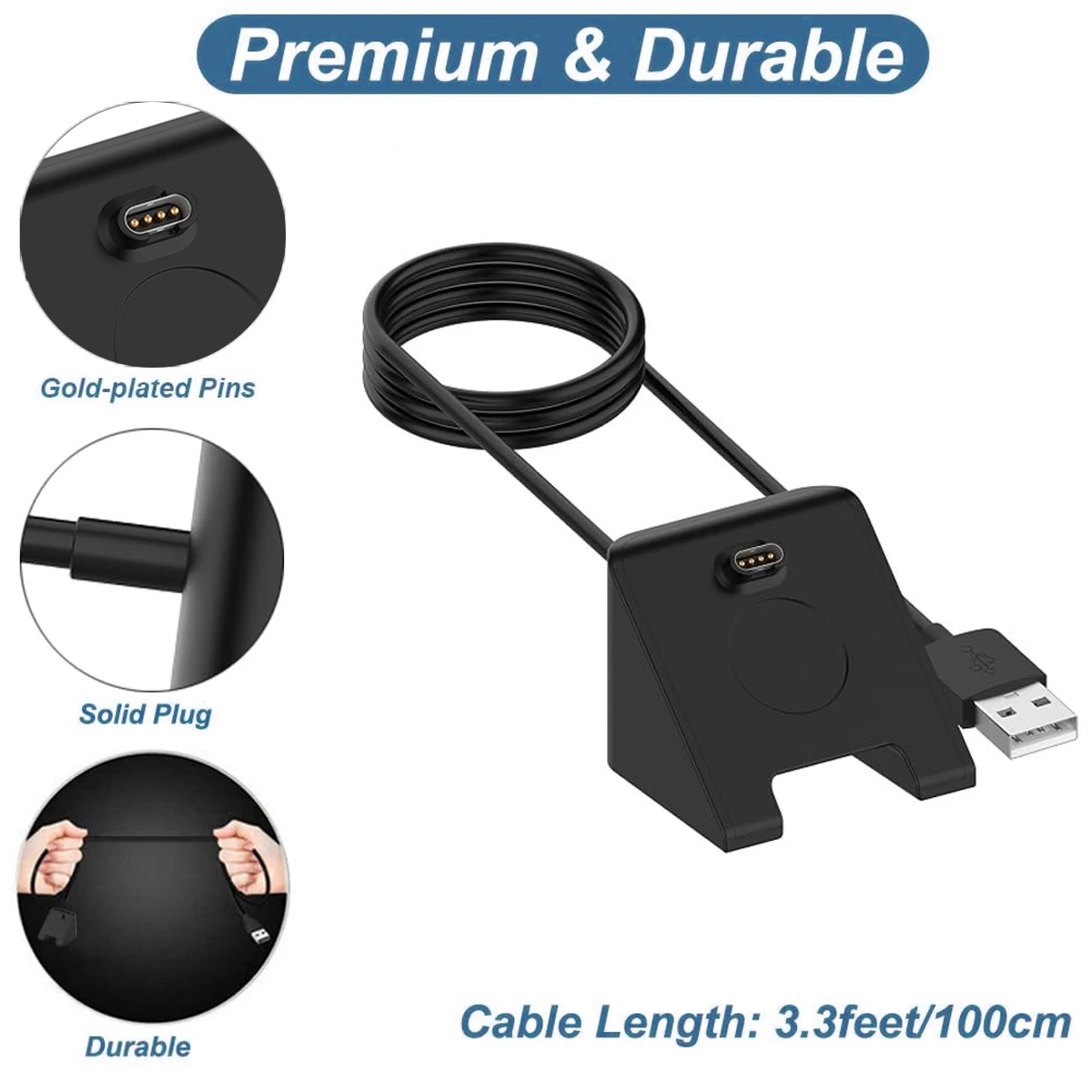 Smart Watch Charging Dock Cradle for Garmin Fenix 7/7S/7X Epix/Venu 2/Venu SQ/enduro USB Charger Cable