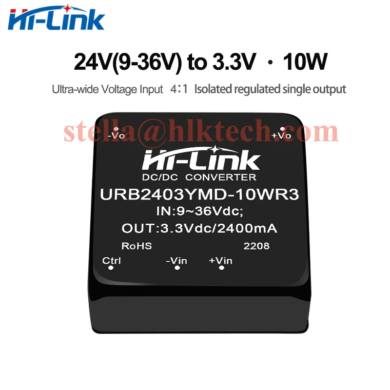 Official Hi-Link 10W 24V URB2403YMD-10WR3 URB2405YMD-10WR3 URB2412YMD-10WR3 URB2415YMD-10WR3 URB2424YMD-10WR3 DCDC power module