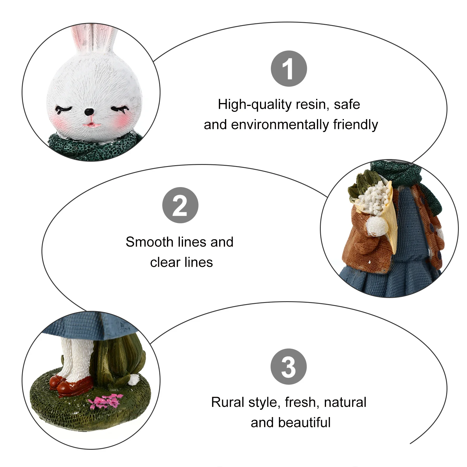 

1Pcs Rabbit Statue Resin Craft Bunny Decoration for Garden Home Office Indoor Outdoor Use Easter Party Favors Kids Room Decor