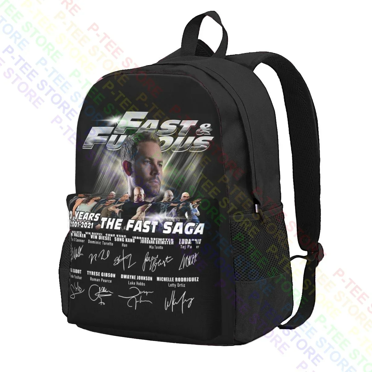 Fast And Furious 20 Years 2001-2021 Large Capacity Backpack Bookbag Schoolbag Gymnast Bag Riding Backpack