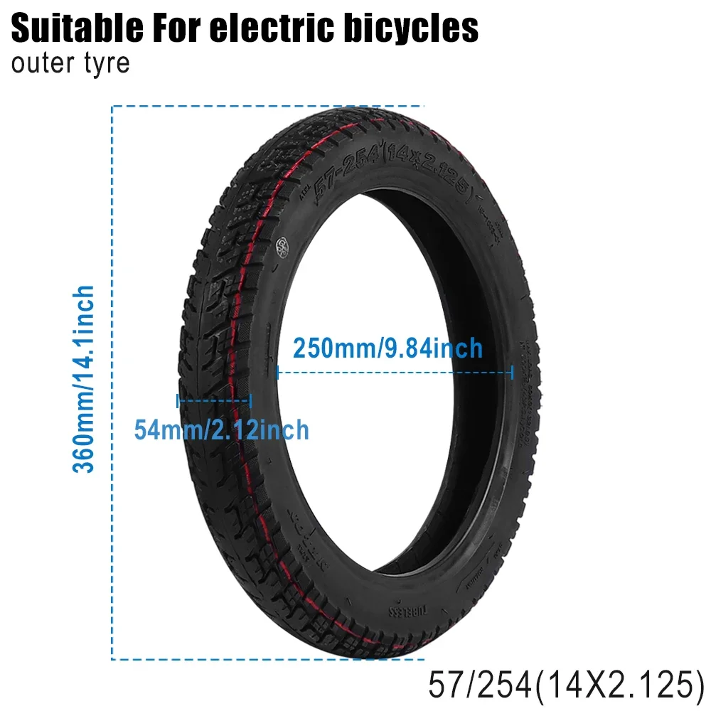 14x2.125 Schlauchloser Vakuumreifen Vollreifen für DYU D3 D3+ für Kugoo V1 B2 E-Bike 14 Zoll Faltbares Elektrofahrrad Ersatzrad – Detail 1