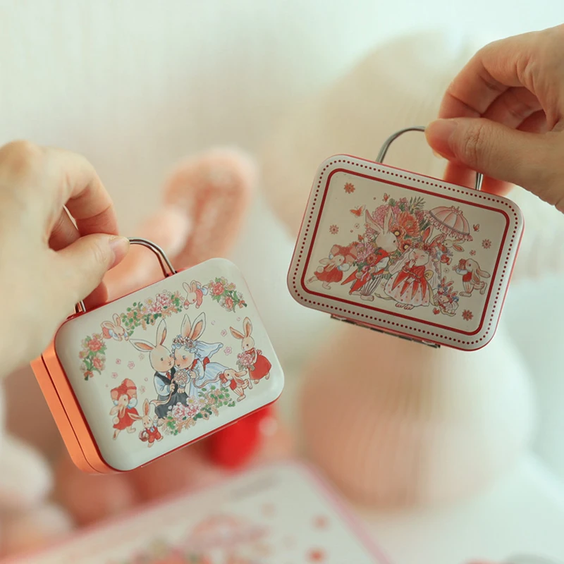 Mini Tins Box Wedding Gifts Suitcase Tin Chocolate Candy Packaging Metal Storage Box