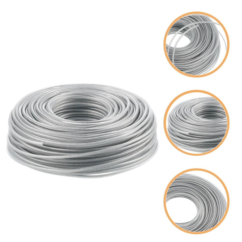

1 Roll Durable Steel Wire Mower Line Heavy Duty String Trimmer Line Professional Lawn Edging Weed Grass Cutting Accessories