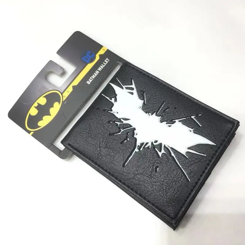 DC Batman Superhero Bifold PU Leather Black Gray Wallet With Card Slots Zipper Pocket For Men Women Teen Students Daily Use view 2