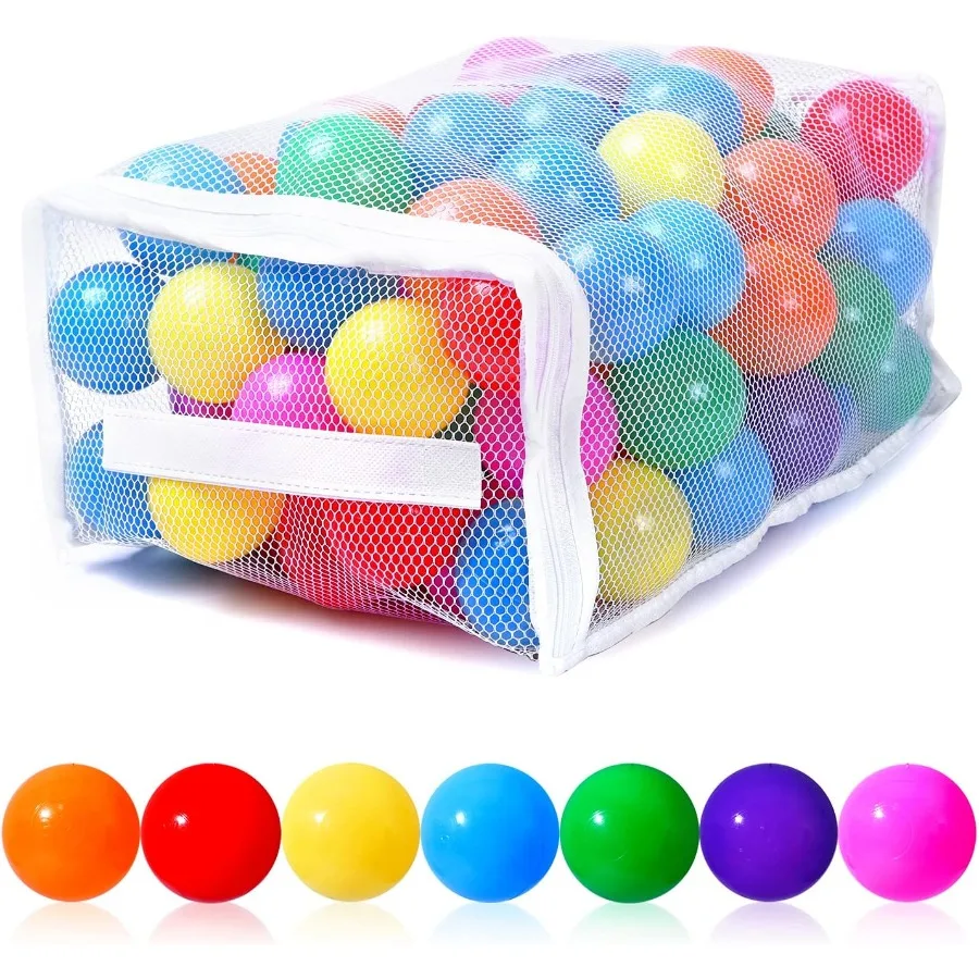 Ballenbakballen - Kleurrijk oceaanzwembadspeelgoed voor kinderen, ftalaat en BPA-vrij, 100 stuks voor speelhuisje voor peuters, tent of box