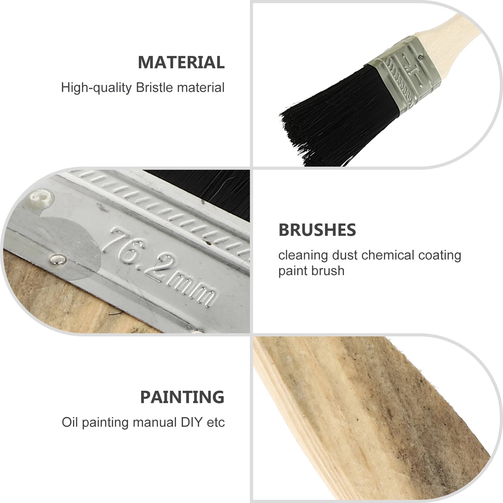 

9 Pcs Paint Brush Flat Brushes for Canvas Painting Decorating Furniture Wood Oil