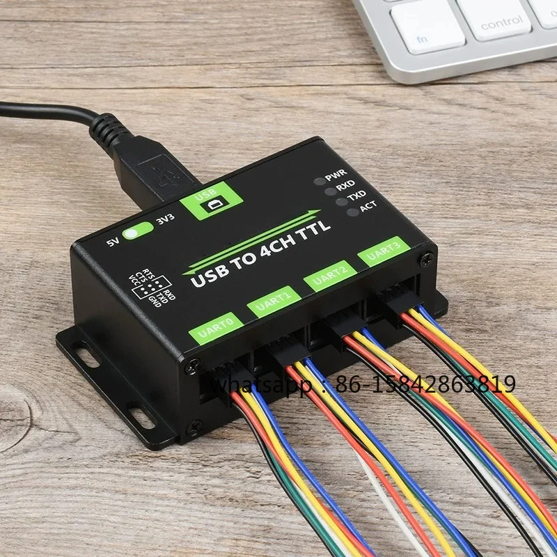 Industrial Grade USB To 4-way TTL/UART Aluminum Alloy Housing, Universal Serial Communication, Conversion Module