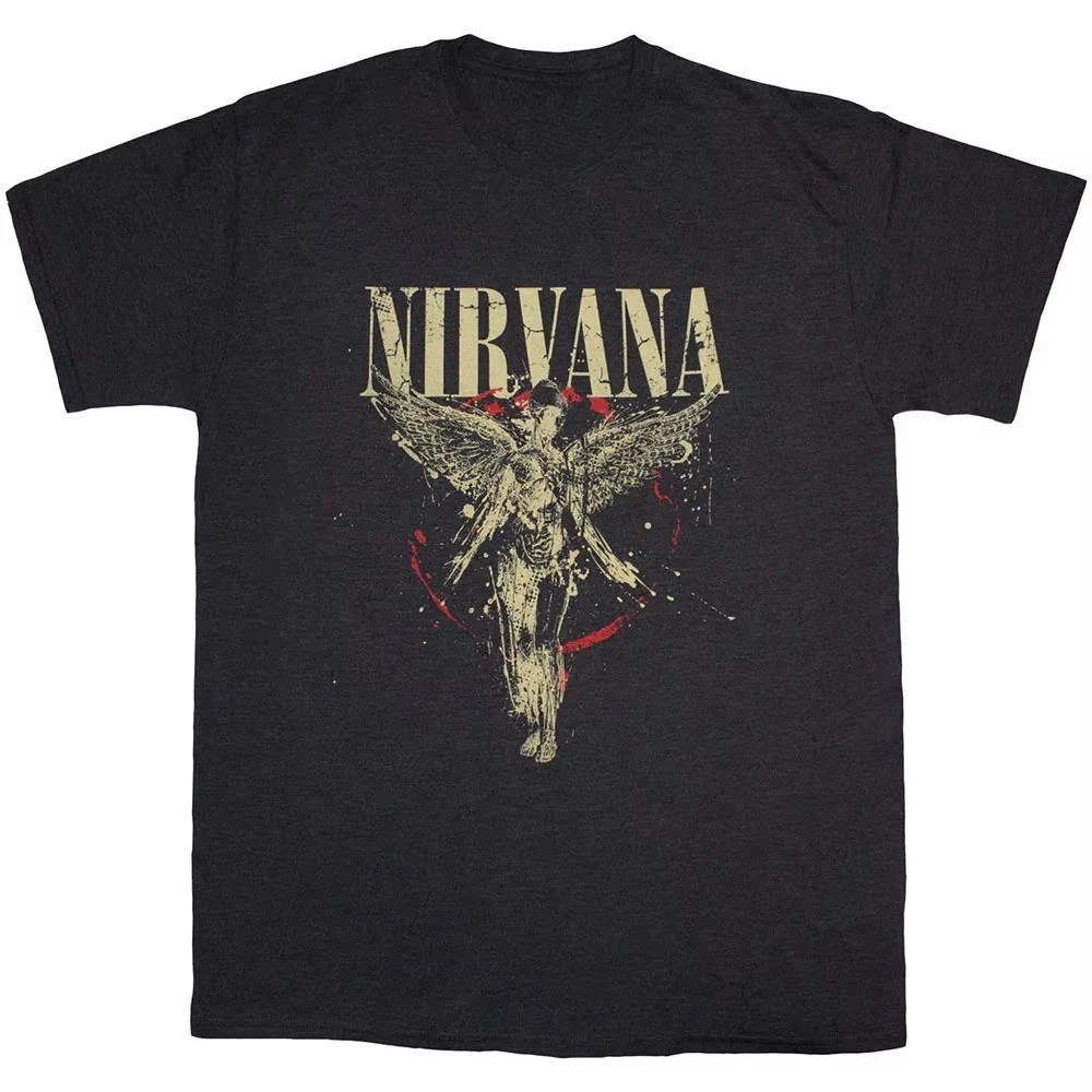 Nirvana T Shirt 2026 New Smiley Face Graphic 100% Cotton Men Women Unisex Oversized Grunge Rock Vintage Streetwear Casual Tops