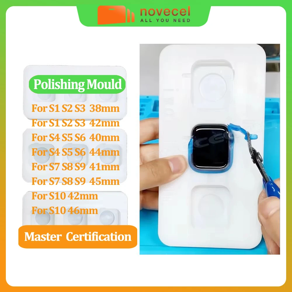 Refox/TBK Display Polishing Waterproof Mold For Apple Watch S1 S2 S3 S4 S5 S6 S7 38mm 42mm 44mm 45mm LCD Screen Polish Tool