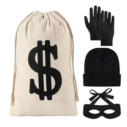 Halloween Movie Robber Costume Accessories Set Thief Bank Robber Costume For Women Man Teenager Party Cosplay Props