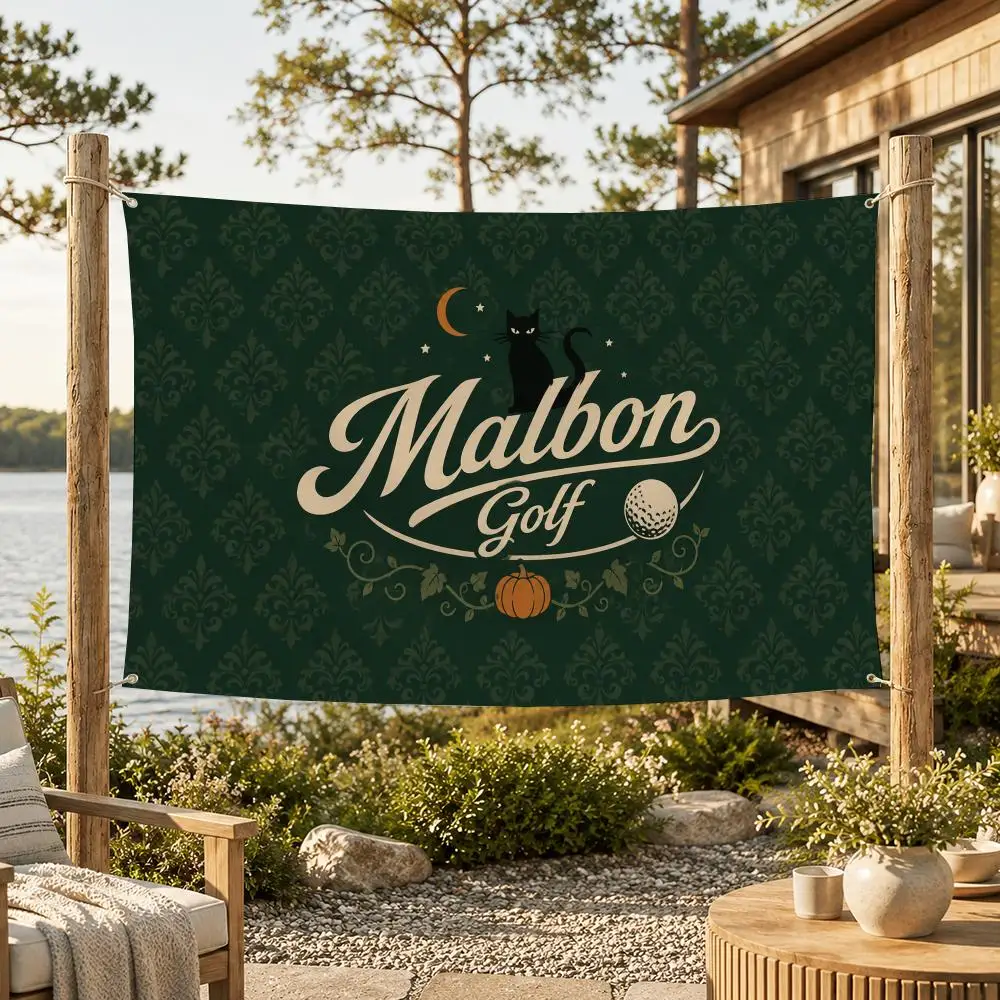 Marke Malbon Golf-Flaggen Minimalistische Stoff-Flaggen Outdoor-Gartenbanner Hängeschild für Laden- und Heimdekoration – Detail 12
