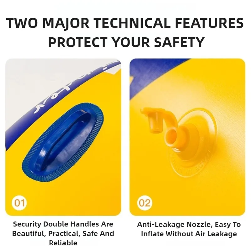 Dmuchane koła do pływania na plaży, dwuwarstwowe, pogrubione poduszki powietrzne, zabawki do basenu z uchwytami, sprzęt do sportów wodnych