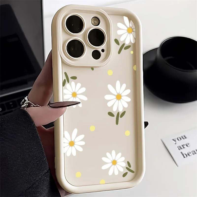 Flower Phone Case For iPhone 15 Case iPhone 11 12 13 14 Pro Max XR X XS Max 7 8 Plus SE 2020 Camera Lens Protector Funda Cover