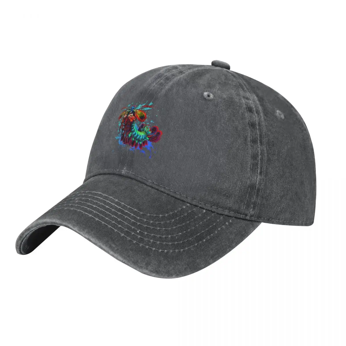 Rainbow Peacock Mantis Shrimp Blue Splash Baseball Cap Bobble Hat Horse Hat Icon Hats Woman Men's