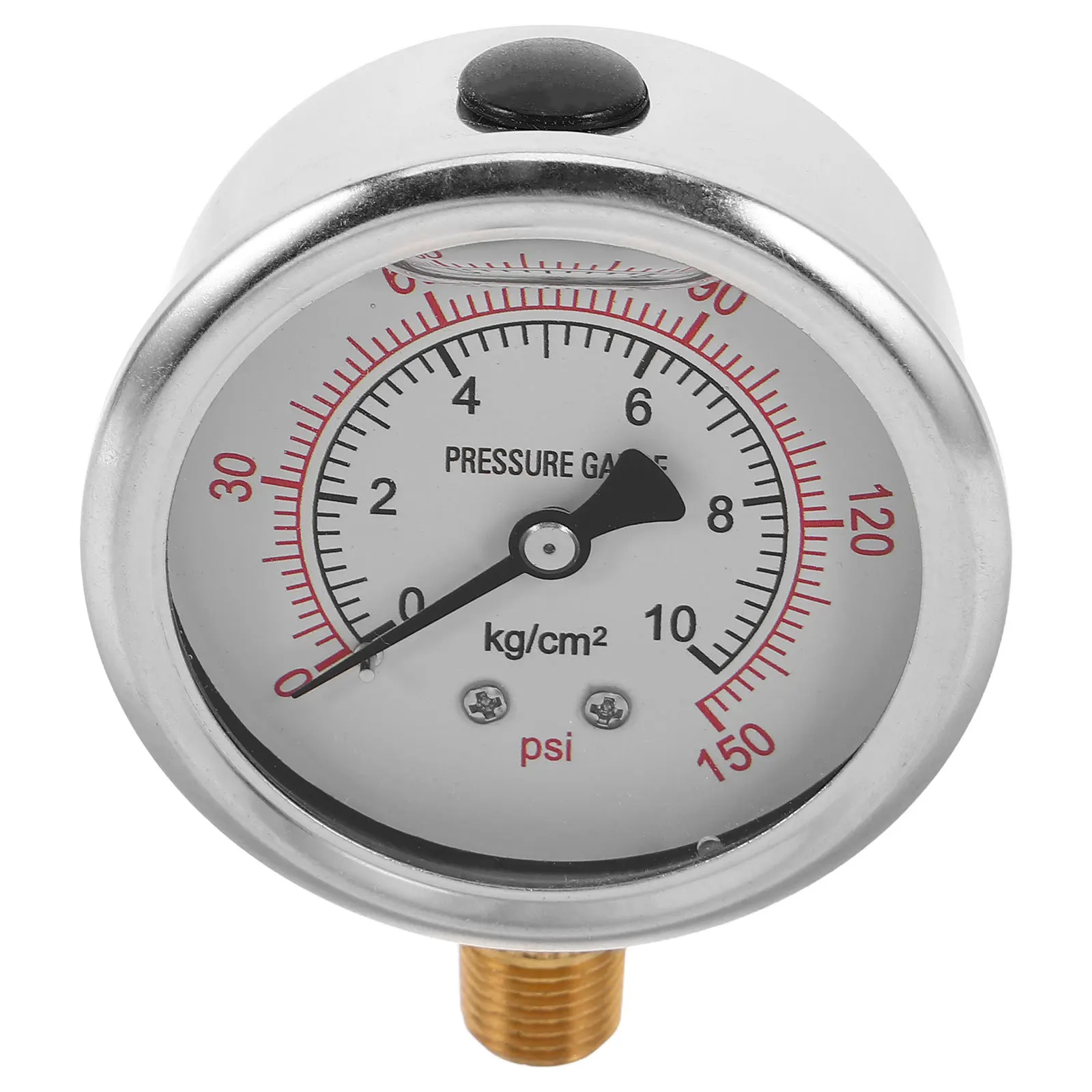 

Hydraulic Pressure Gauge 0-150Psi Oil Filled Stainless Steel Vertical Liquid Filled Gauge For Air Water Oil Pneumatic Systems