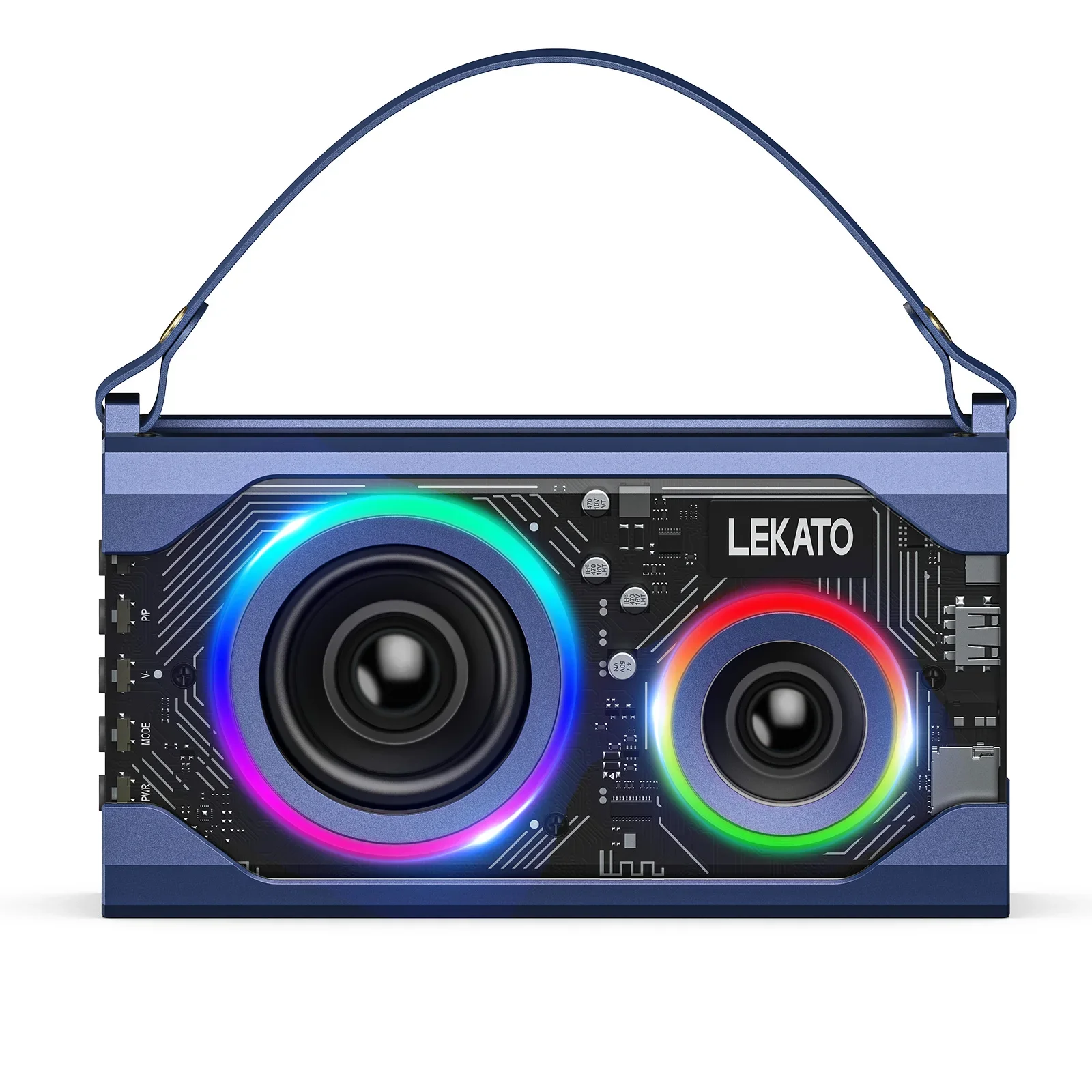 Lekato Новый 12H+ Время воспроизведения Громкий смешанный RGB-подсветка Bluetooth-динамик Прозрачные беспроводные колонки с богатыми басами 25 Вт HD Стереозвук
