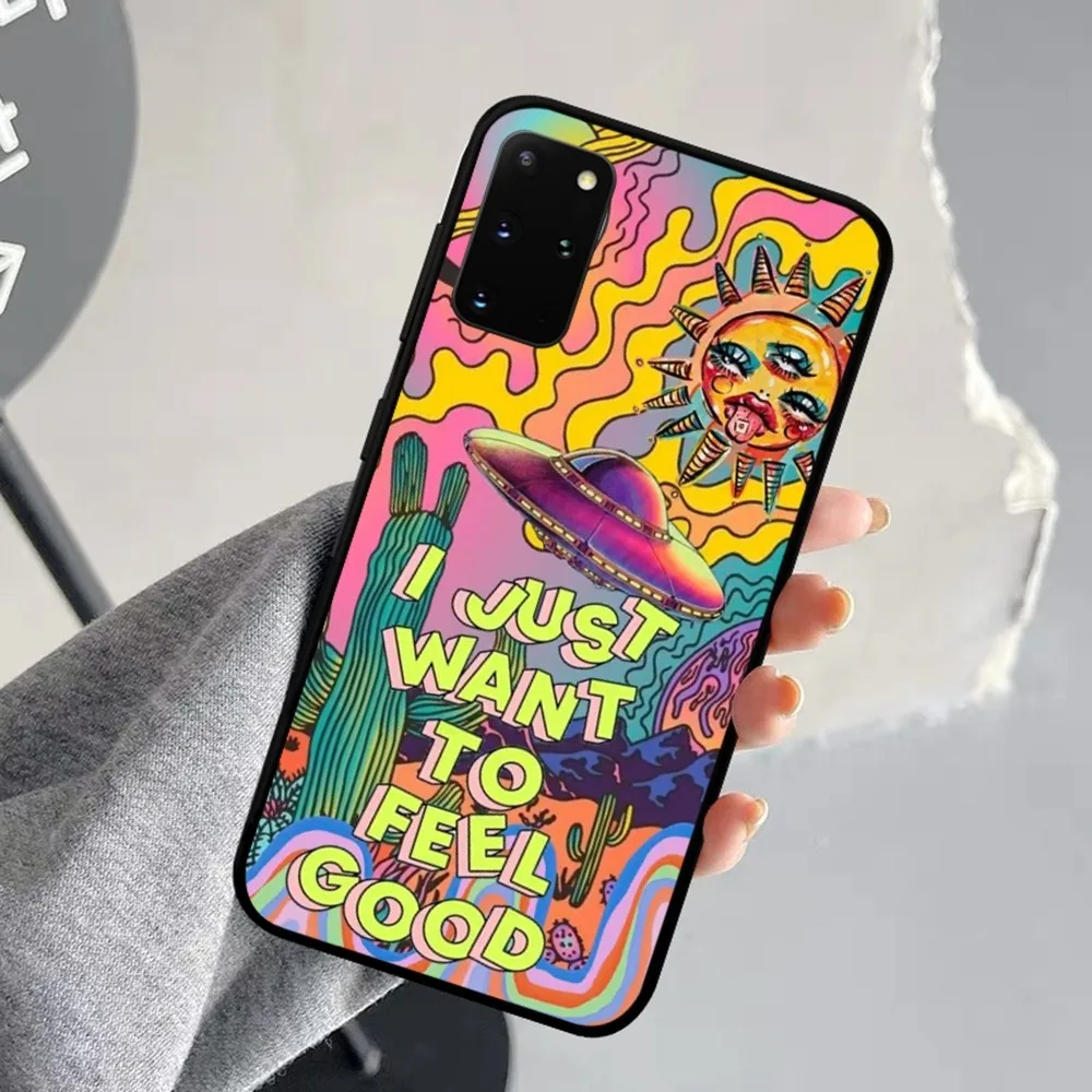 Colourful Psychedelic Trippy Art Phone Case For Samsung S 9 10 20 21 22 23 30 23 24 plus lite Ultra FE S10lite Fundas