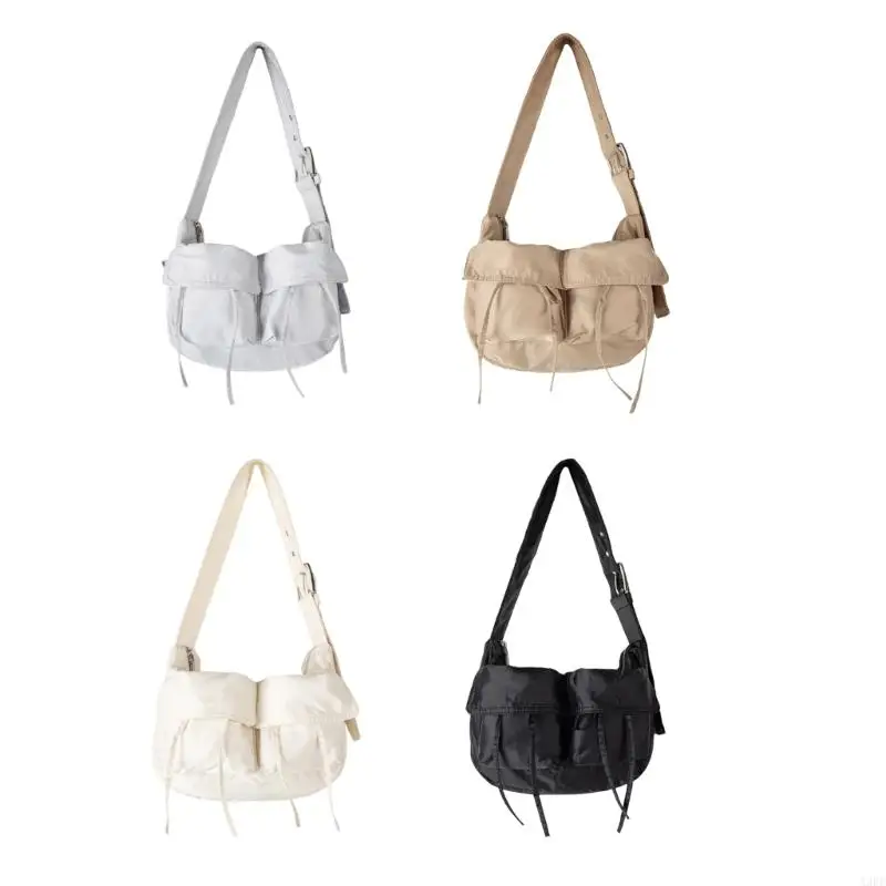 

A3PE Women Nylon Shoulder Bag Fashion Underarm Bag with Adjustable Strap Multi Pockets Large Capacity for Outdoor
