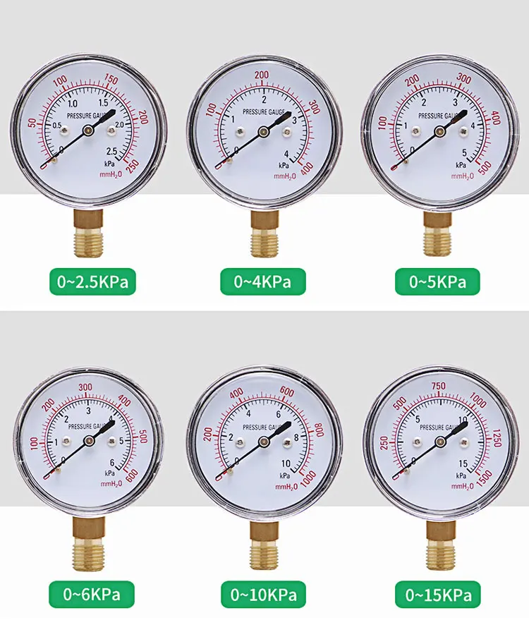 

micro pressure meter -40~0kpa 0-2.5kpa 0-4kpa 0-6kpa 0-10kpa 0-15kpa 0-16kpa 0-20kpa 0-30kpa 0-50kpa 0-60kpa Kpa pressure gauge