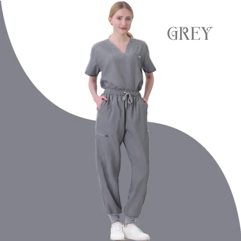 Women Scrubs Sets Nurse Accessories Medical Uniform Slim Fit Hospital Dental Clinical Workwear Clothing Surgical Overall Suits