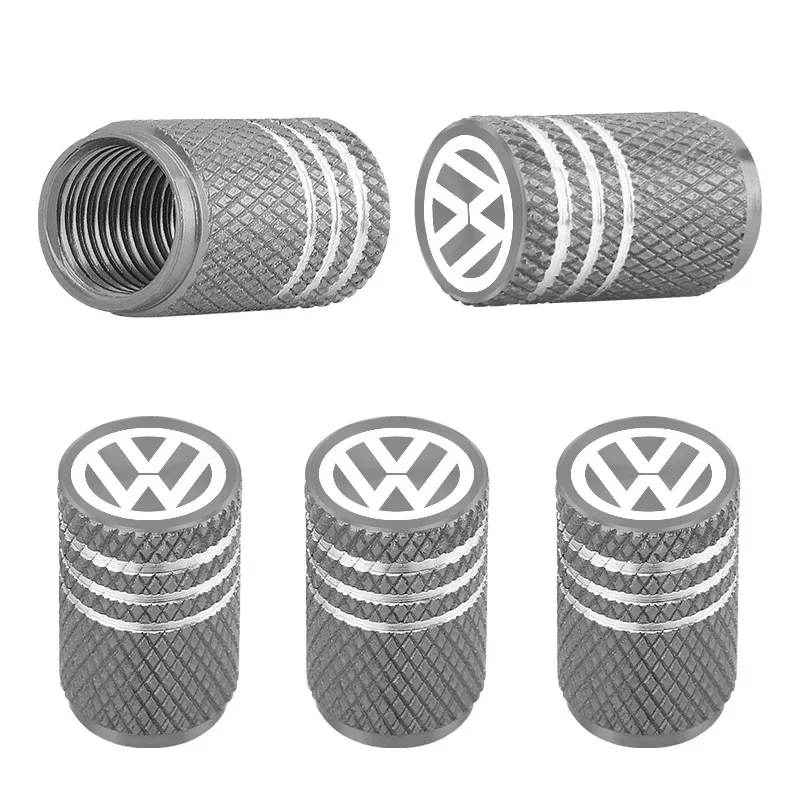 5Pcs Car Tire Valve Stems Cap Aluminum Tire Wheel Stem Air Valve Cap For Volkswagen GOLF MK6 Polo Tiguan VW GTI CADDY PASSAT