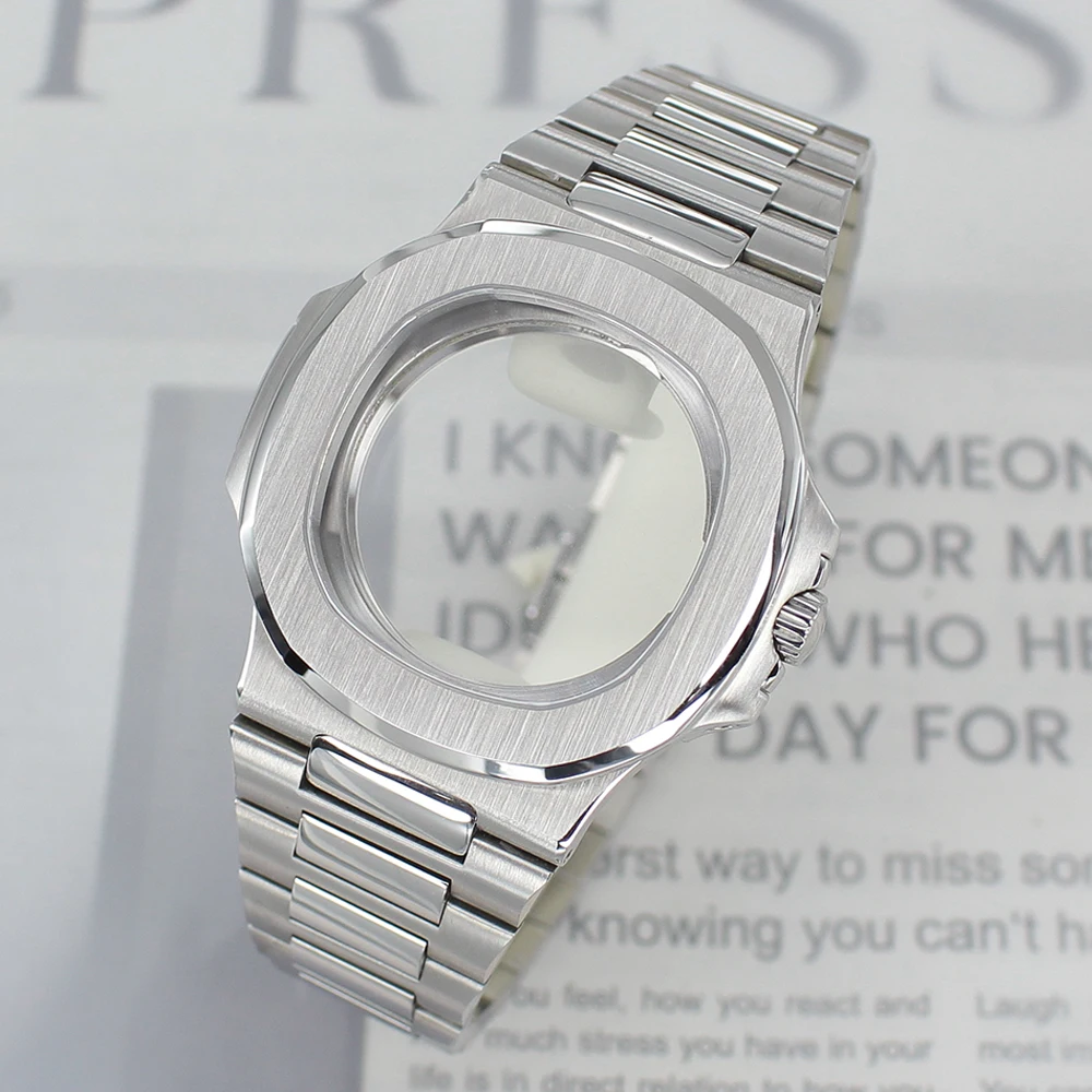 43.3 مللي متر الفضة رقيقة جدا ساعة حافظة الياقوت كريستال ل ميوتا 9015 30 مللي متر الهاتفي ساعة عالية الجودة اكسسوارات تعديل نوتيلوس #1