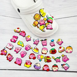 16/25pcs Kirby Cartoon Shoes Accessories Fit sandals Clog  Backapck Wristbands Shoes decorate Christmas Parties Charms Kids Gift