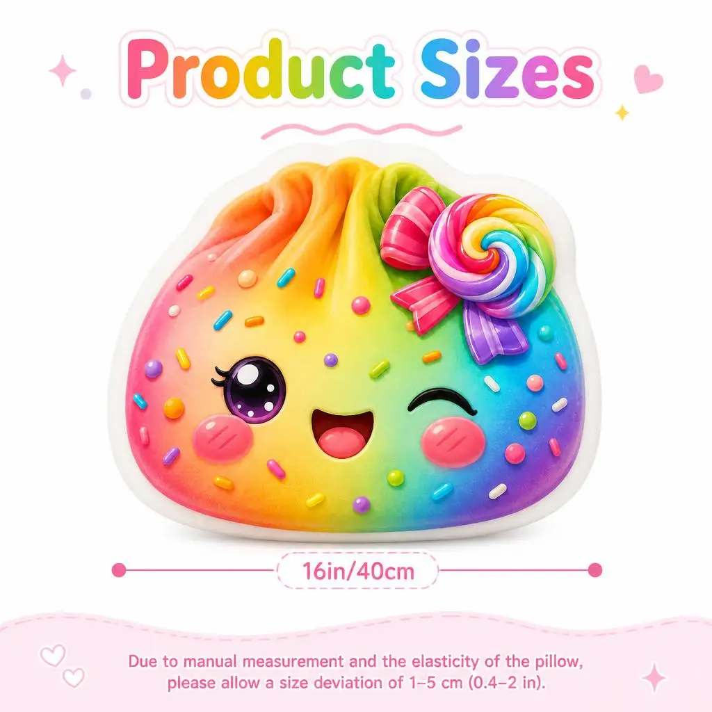 Rainbow Lollipop Dumpling Candy Dessert Plush Pillow Cushion Funny Stuffed Throw Pillow Home Decor Gift Sofa Bed view 5