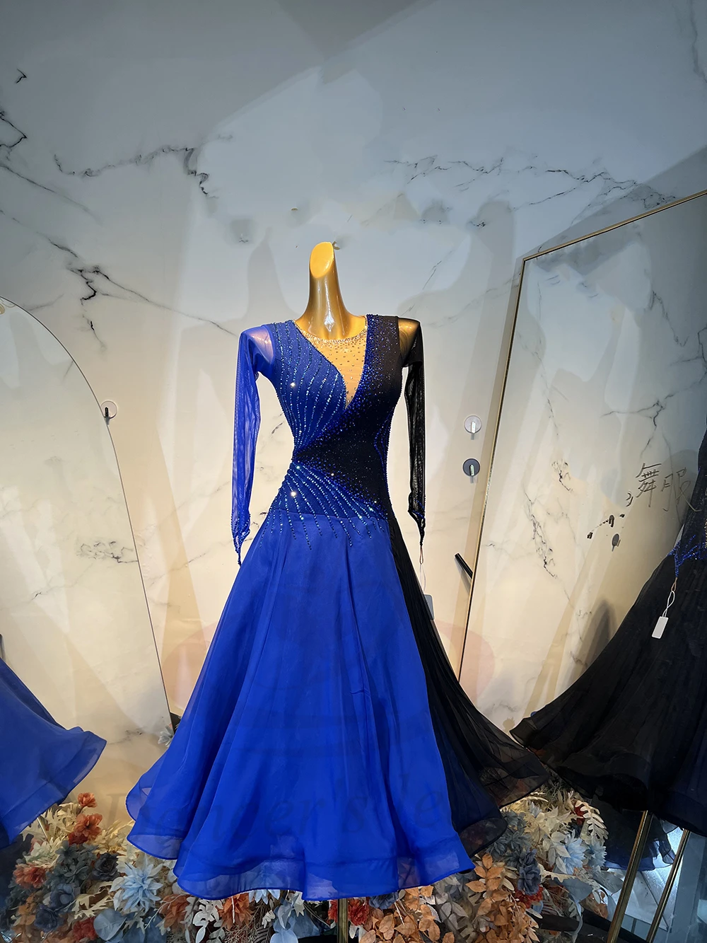 ラテンダンス衣装 AB ストーン女性大人子供ハイエンドカスタマイズされたグラデーション 2 色スプライシングサンバパフォーマンスドレス