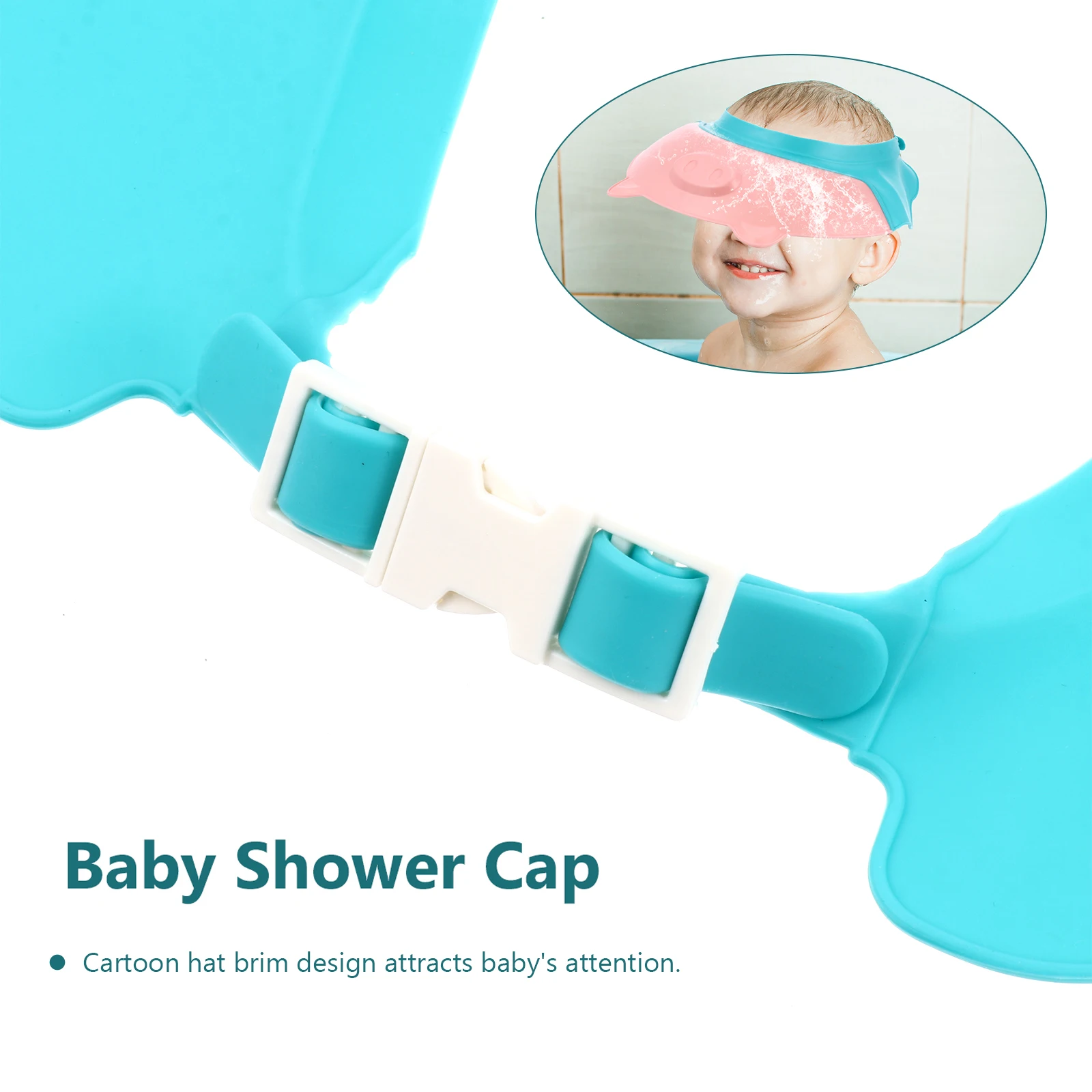 

1pc Baby Bathing Cap PP Material Pig Design Hair Washing Hat Shower Baby Shower Cap Accessories Kids Newborn Adjustable