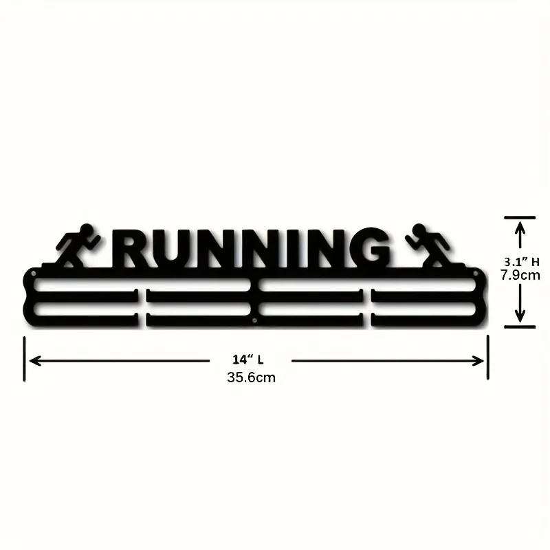 1pc Sports Medal Display Rack Black Sturdy Steel Medal Hanger for Running, Marathon Wall Mount Holds Over 50 Medals Easy Install