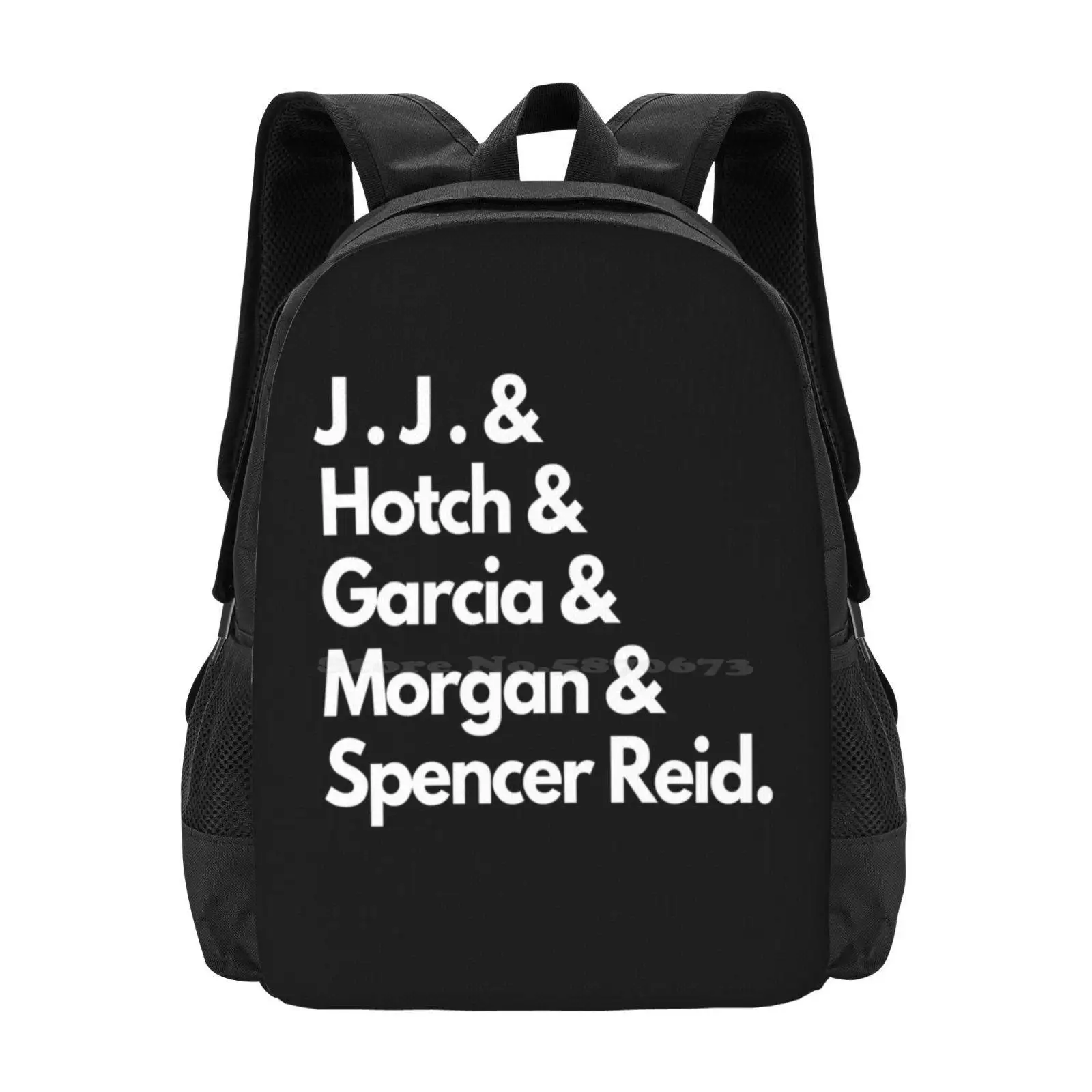 Criminal Minds Spencer Reid , Morgan , Hotch , Garcia , Jj New Arrivals Unisex Bags Student Bag Backpack Criminal Minds