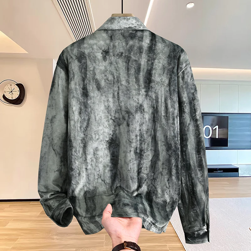 Men's Streetwear Blouse Mens Clothing Fashion Shirt Spring Autumn Winter Streetdress Popular Casual Elegant Hombre Male Shirt