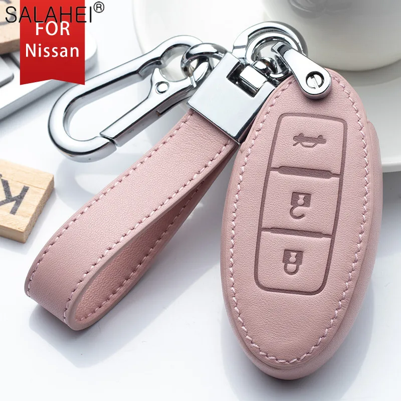 

Leather Car Key Remote Cover Case For Nissan Qashqai J10J11 X-Trail t31t32 kicks Tiida Pathfinder Murano Note Juke For Infiniti