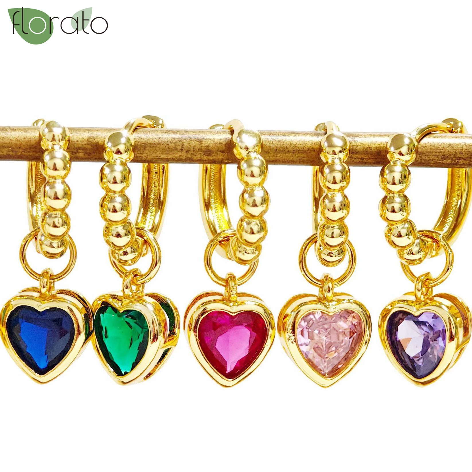 925 Sterling Silver Needle Fashion Heart Pendant Earrings 2025 New Gold Color Small Hoop Earrings for Women Party Jewelry Gift