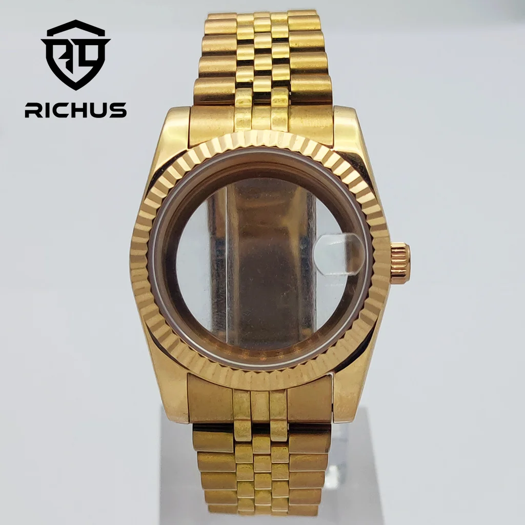 

RICHUS 36/39mm Rose Gold Case Sapphire Glass Fit NH35 NH36 ETA2824 PT5000 Miyota8215-DG Movement Watch Accessories