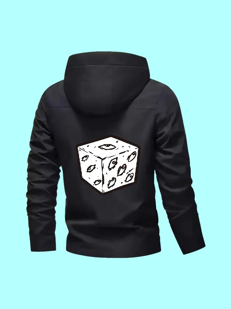 

The new style men's jacket is classic, slim-fit, with cartoon prints comfy for shopping, home use and casual travel.