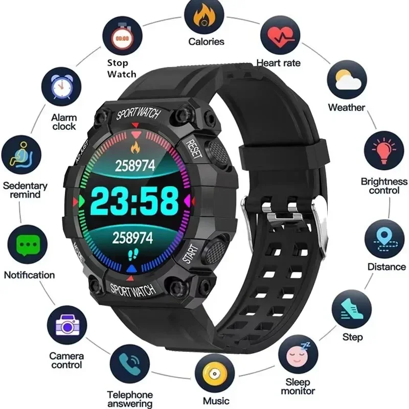 Smart Watch Round Color Screen Call Reminder Heart Rate BT Connection Pedometer Music Weather Outdoors Smart Sports Wristwatch