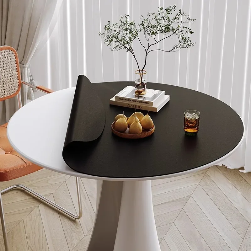 Round Table Mat Simple Solid Color PVC Leather Anti-scratch Wear-resistant Waterproof and Oil-proof Home Decoration Table Mats