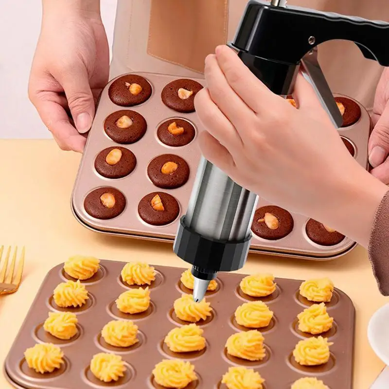 Cookie Press Set Cooks Making Kit Mold Kit Spritz Cookie Press Baking Tool With 13 Discs 8 Icing Tips For Home Baking Dessert