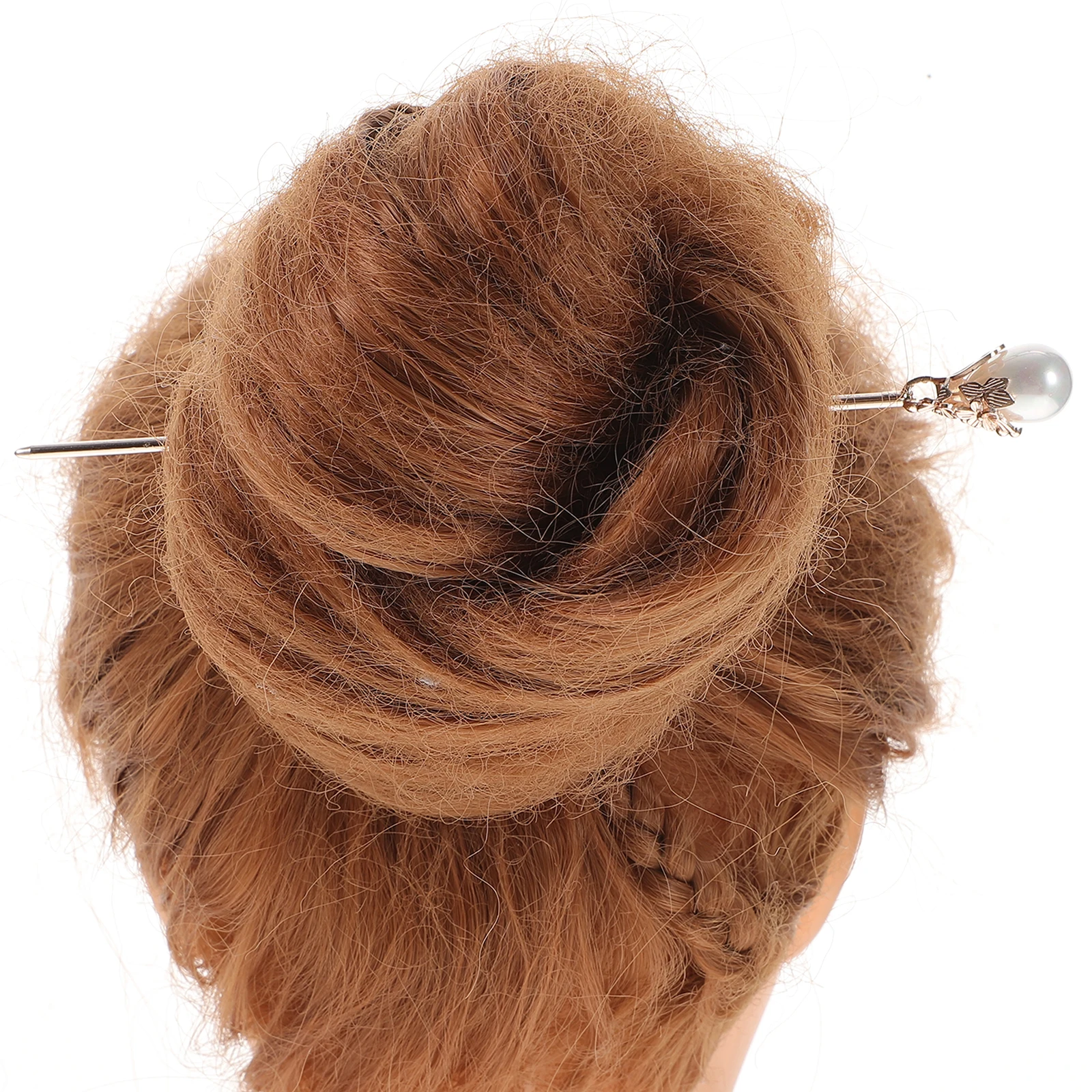 

2pcs Pearl Hairpin Copper Bridal Accessories Elegant Hair Stick Chopstick Style Decorative Bun Hairstyles Women