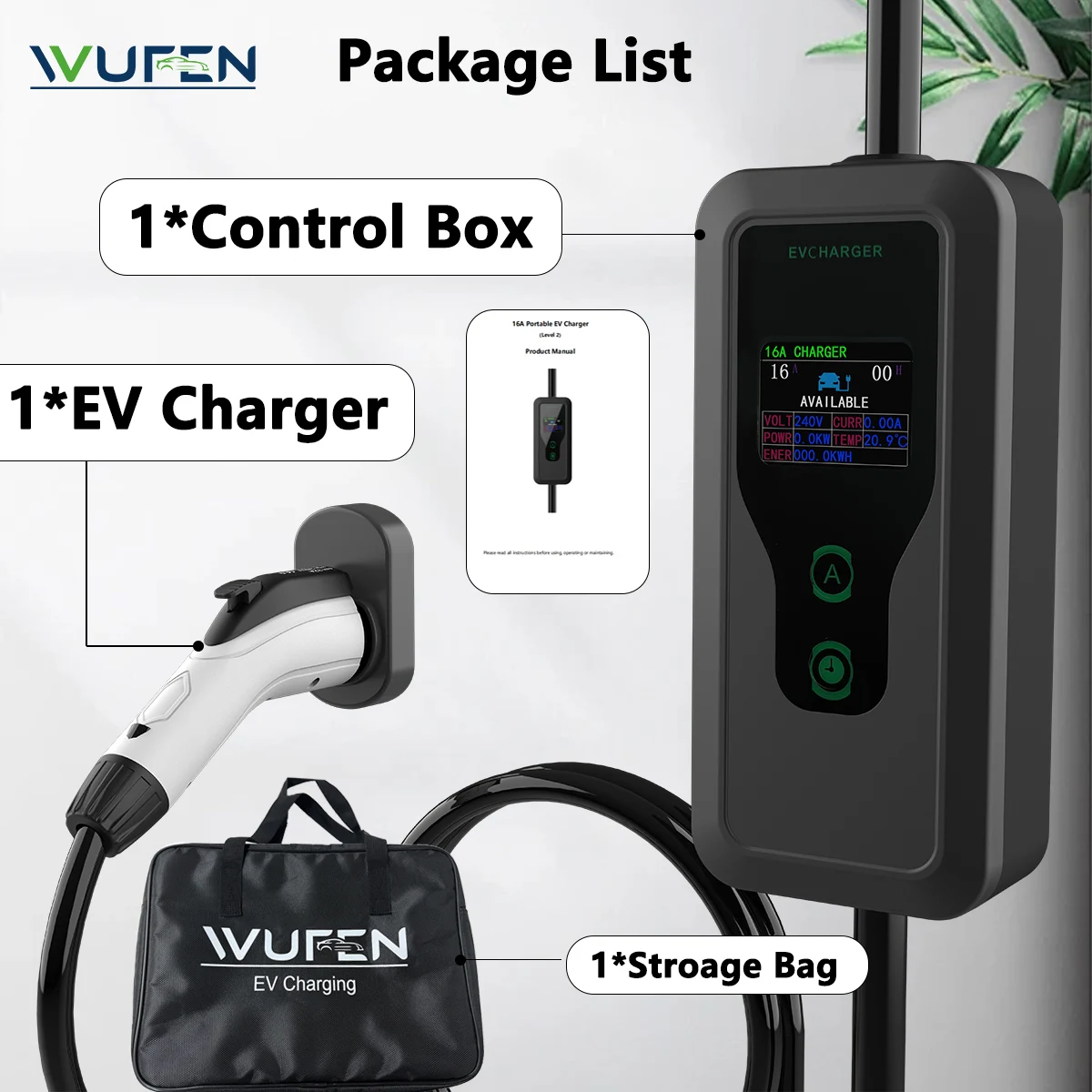 

Зарядное устройство для электромобилей WUFEN GBT, зарядная станция для электромобилей, зарядное устройство EVSE для BYD, Мексики, Канады, США, Колумбии, электромобиля